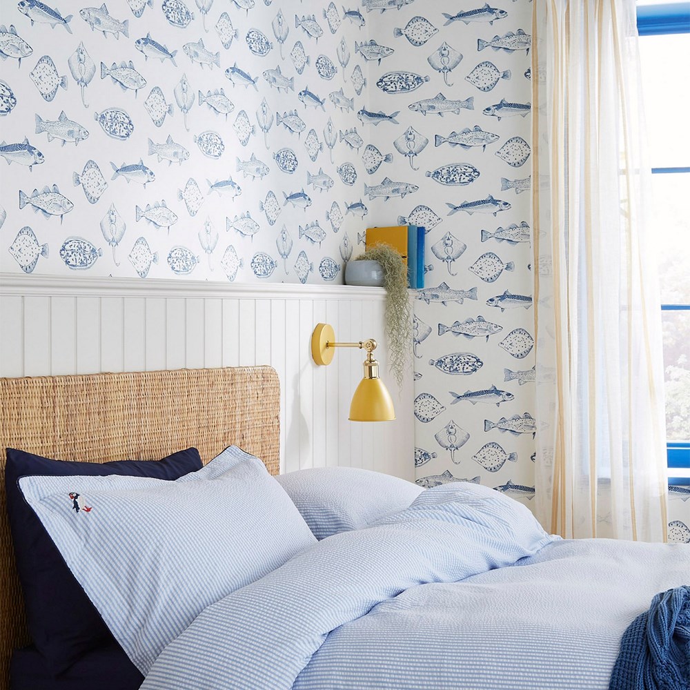 Name The Plaice Fish Wallpaper 118554 by Joules in Coast Blue